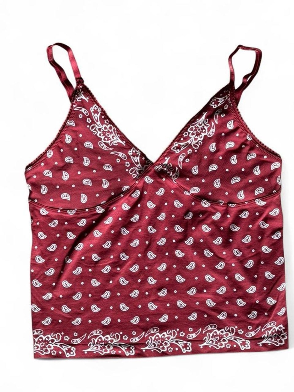 Simons Burgundy Paisley Satin Cami